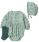Carter's Set 3 piese Green - boneta, sosete si salopeta scurta foto
