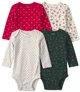 Carter's Set 4 body cu maneca lunga Tiny Print foto