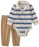 Carter's Set 2 piese Blue Stripes - body si pantaloni foto