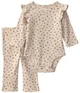 Carter's Set 2 piese Tiny Flowers - body si pantaloni foto