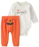 Carter's Set 2 piese Baby's First Halloween - body si pantaloni foto