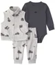 Carter's Set 3 piese Construction - vesta cu fermoar, body si pantaloni foto