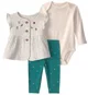 Carter's Set 3 piese Floral - vesta cu nasturi, body si colanti foto