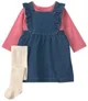 Carter's Set 3 piese Polka Dot - salopeta tip rochita, bluza cu maneca lunga si dresuri foto