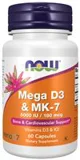 Supliment alimentar Now Foods Mega D3 & MK-7, 60 capsule foto