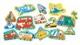 Puzzle din lemn 15 in 1 Hape Vehicule foto