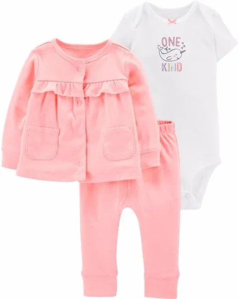 Carter's Set 3 piese - jacheta, pantaloni si body foto