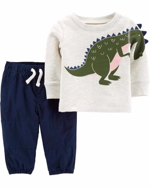 Carter's Set 2 piese Dinozaur - bluza si pantaloni foto