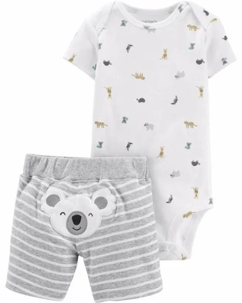 Carter's Set 2 piese Koala - body cu animalute si pantaloni scurti foto