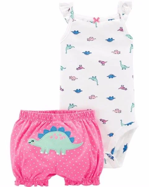 Carter's Set 2 piese Dino - body si pantaloni scurti