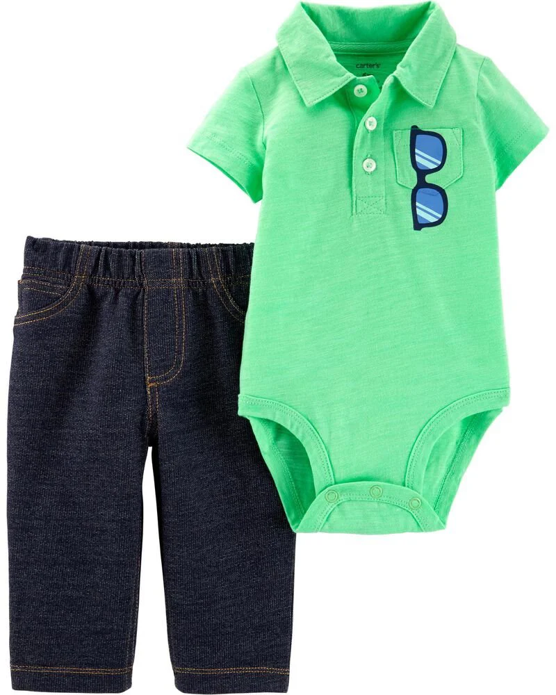 Carter's Set 2 piese Polo - body si pantaloni foto