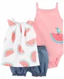 Carter's Set 3 piese Pepene - body, top si pantaloni scurti foto