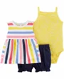 Carter's Set 3 piese Fluturasi - body, tricou si pantaloni scurti foto