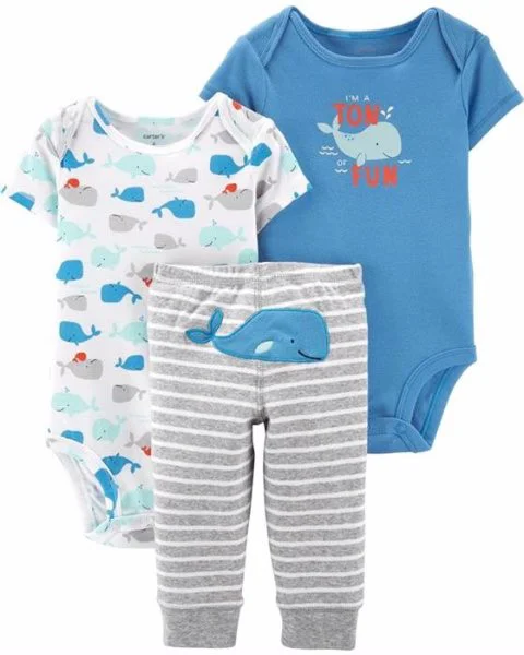 Carter's Set 3 piese Balena - 2 body si pantaloni foto
