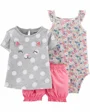 Carter's Set 3 piese Pisica - body, tricou si pantaloni scurti foto