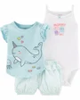 Carter's Set 3 piese Marin - body, tricou si pantaloni scurti foto