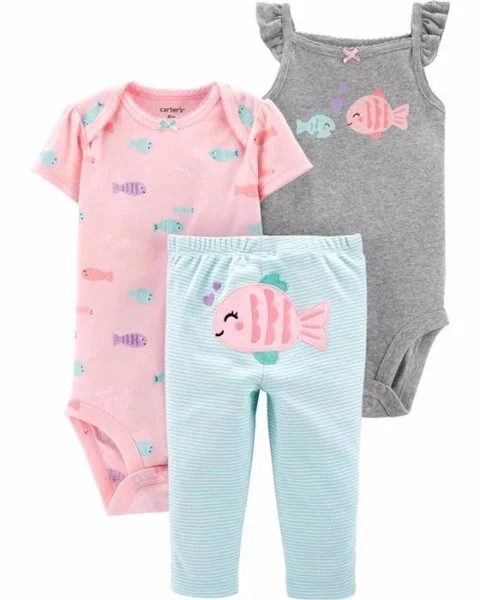 Carter's Set 3 piese Pestisori - 2 body si pantaloni foto