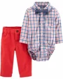 Carter's Set 3 piese Carouri - pantaloni, body tip camasa si papion foto