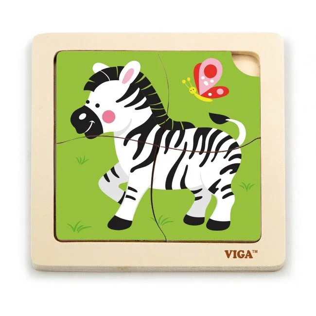 Деревянный пазл Viga Toys Зебра, 4 эл.