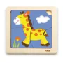 Puzzle din lemn Viga Toys Giraffe, 4 piese foto