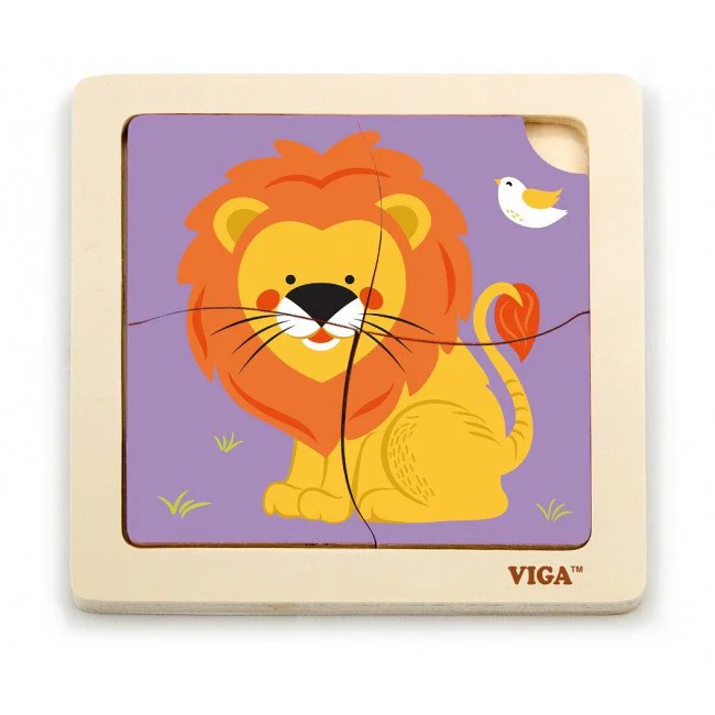 image for Деревянный пазл Viga Toys Lion, 4 эл. foto