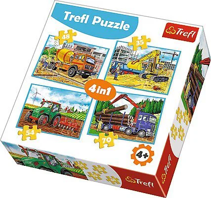 Пазл Trefl Large construction machines, 4 в 1 (35+48+54+70 эл.) foto
