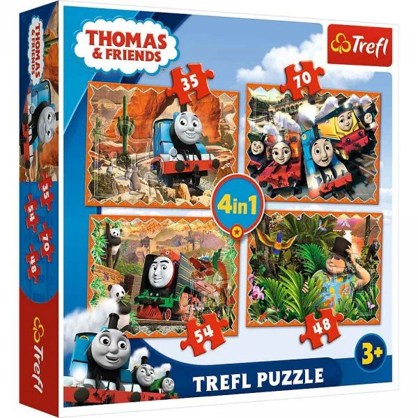 Пазл Trefl Thomas and Friends "Travels around the world", 4 в 1 (35+48+54+70 эл.) foto