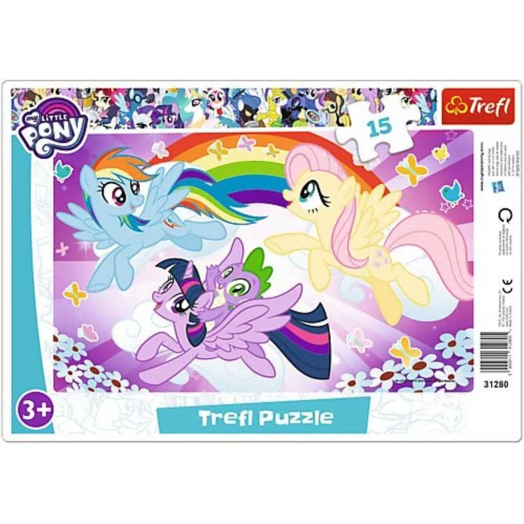 Puzzle Trefl Disney Frame Hasbro, My Little Pony "Pony play", 15 piese foto