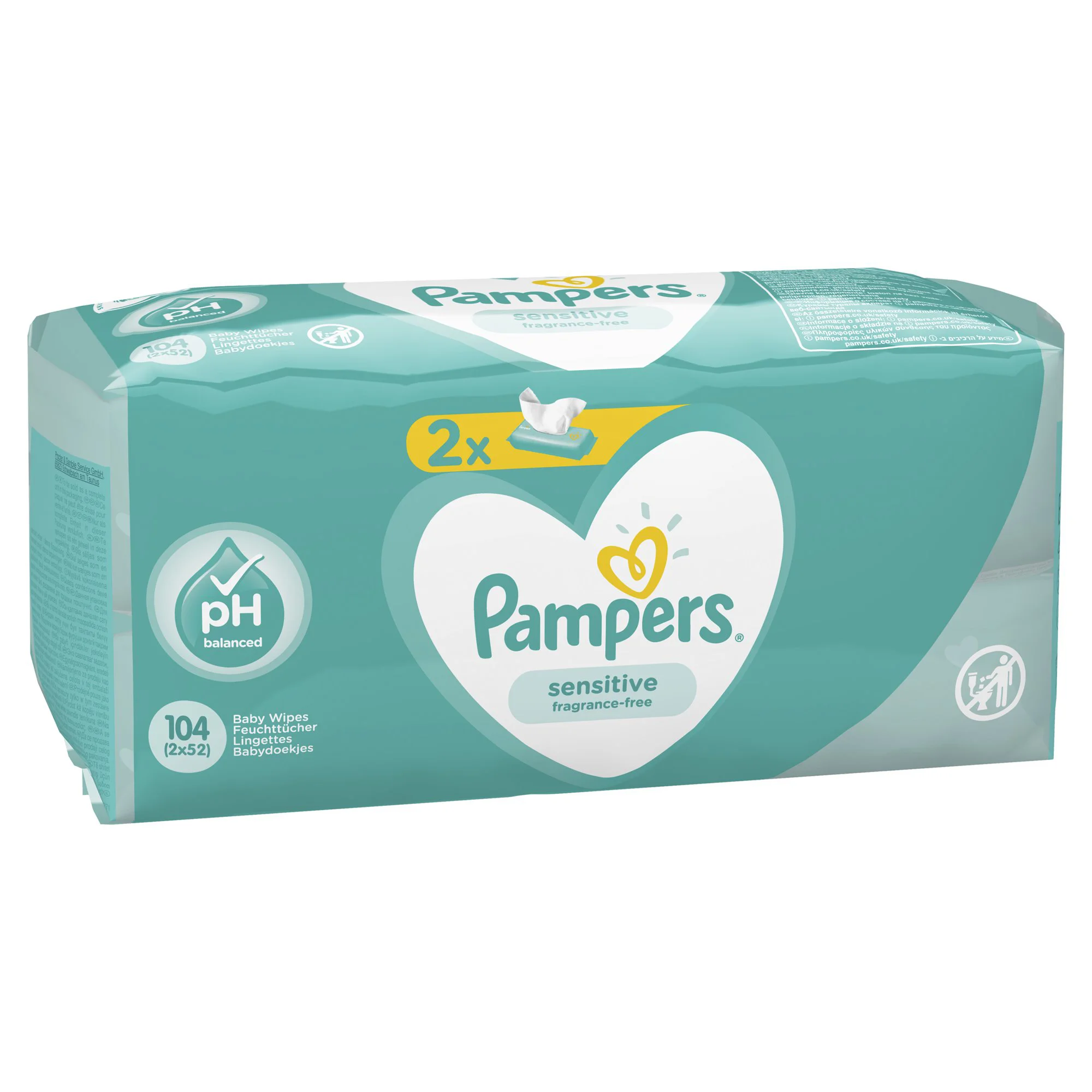 Servetele umede Pampers Sensitive, 2x52 buc.
