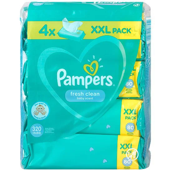 Servetele umede Pampers Fresh Clean, 4x80 buc.