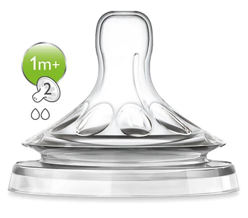 image for Tetina Philips AVENT Natural, 2 buc., flux incet (1+ luna) foto