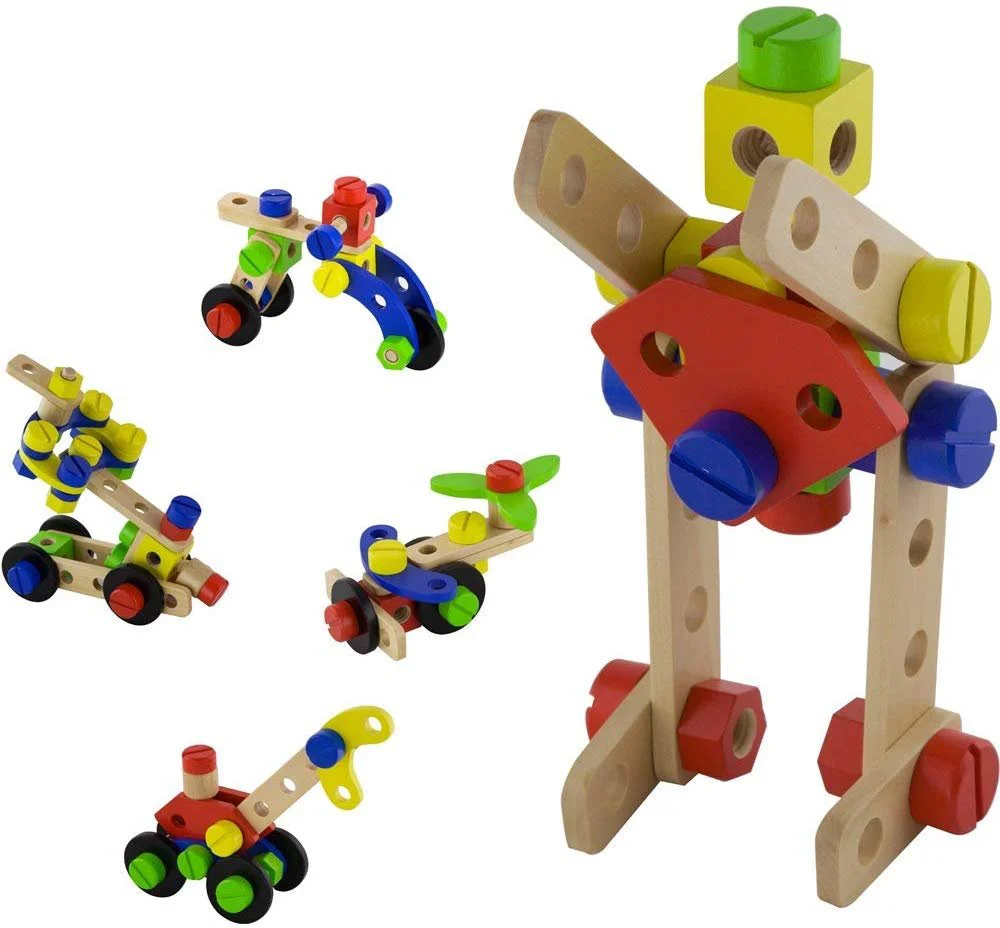 image for Set de constructie din lemn Viga Toys, 48 piese foto
