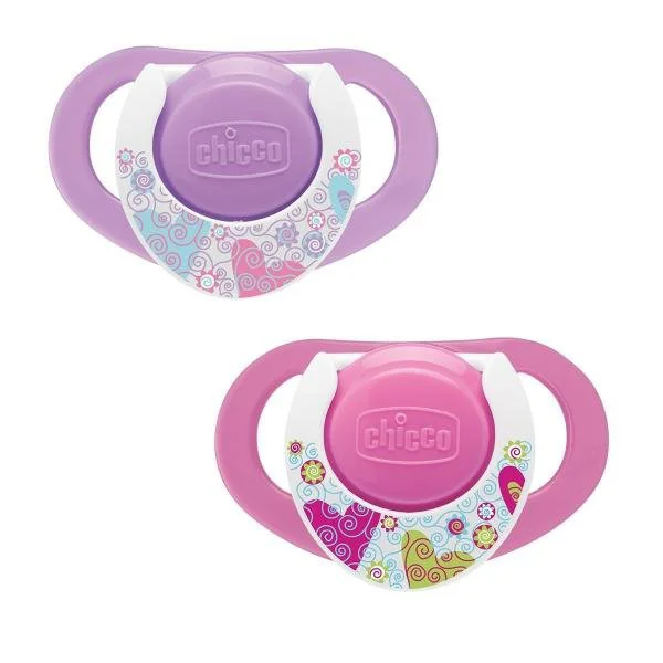image for Пустышка с кольцом Chicco Physio Compact латексная Розовая (12+ мес.), 2 шт. foto