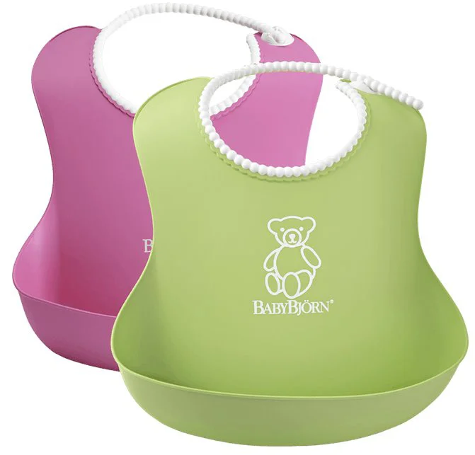 Комплект нагрудников BabyBjorn Soft Bib Pink/Green, 2 шт.