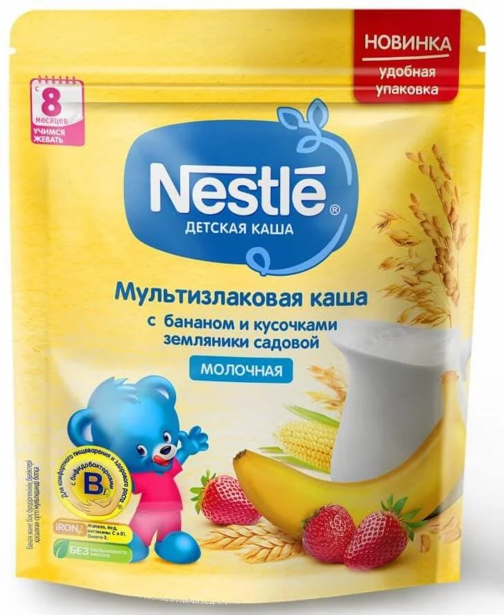 image for Каша Nestle мультизлаковая с бананом и земляникой (8+ мес.), 220 г foto
