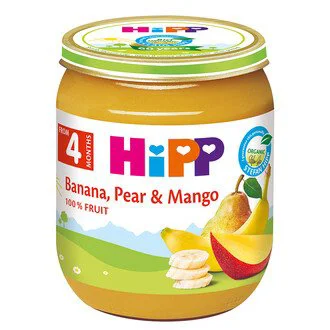 Пюре HiPP Банан, груша и манго (4+ мес.), 125 г