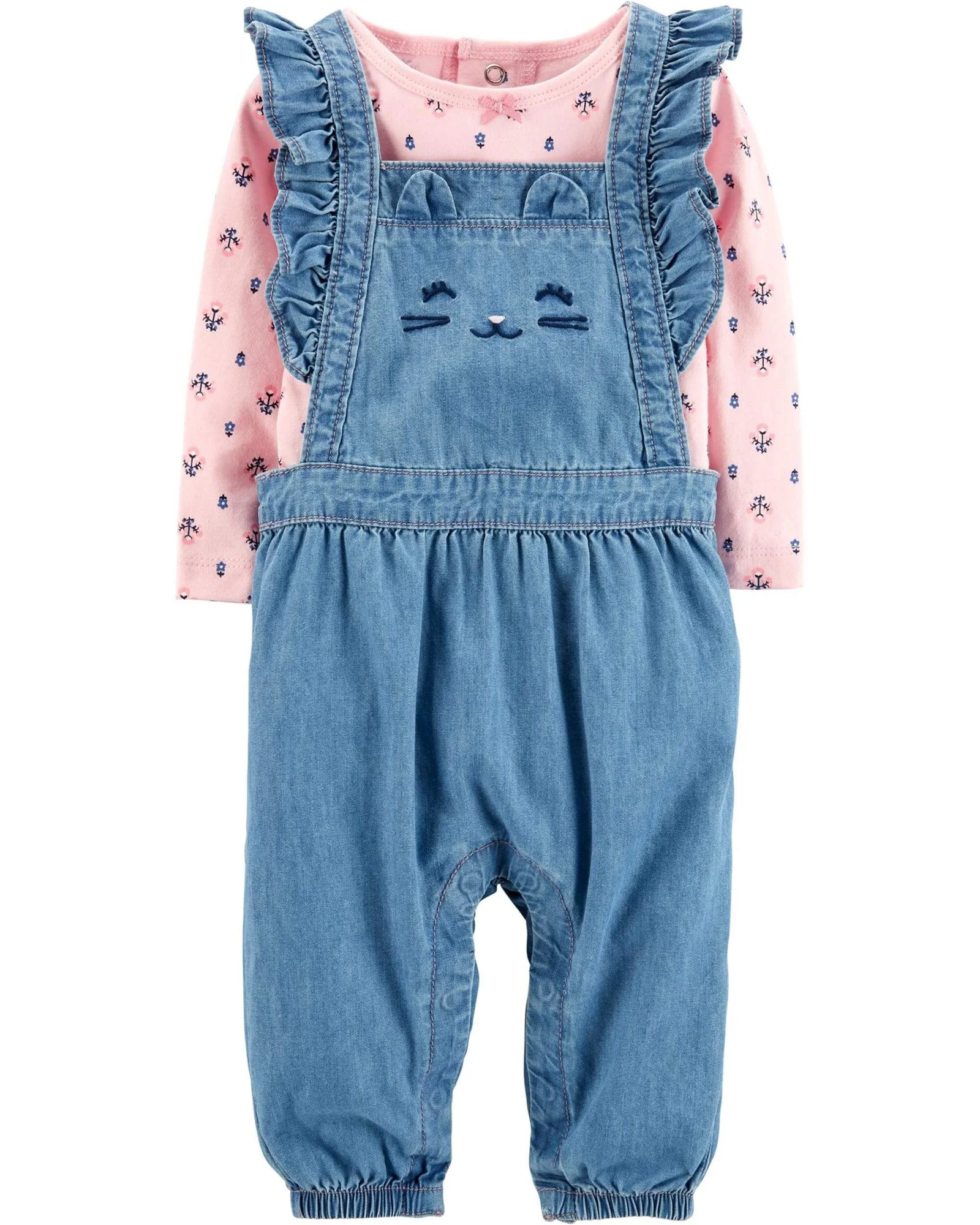 Carter's Set 2 piese - salopeta cu volanase si bluza foto