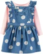 Carter's Set 2 piese - body si sarafan cu buline si volanase foto