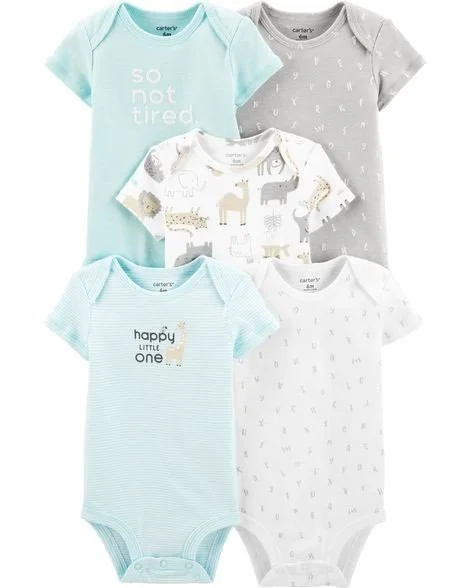 Carter's Set 5 piese - body Litere/animalute/slogan foto