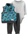 Carter's Set 3 piese Animalute - vesta, body si pantaloni foto