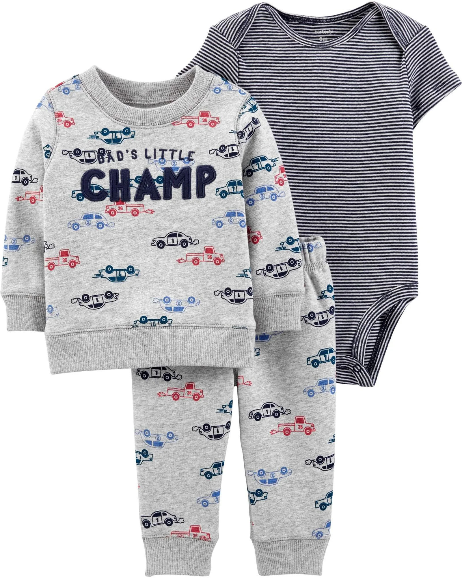 Carter's Set 3 piese Masinute - body, bluza si pantaloni foto