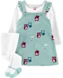 Carter's Set 3 piese Bufnite - sarafan, body si ciorapei foto
