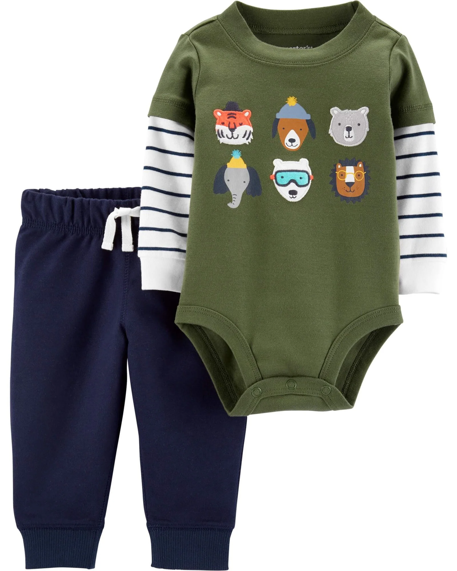 Carter's Set 2 piese Animale - pantaloni si body foto