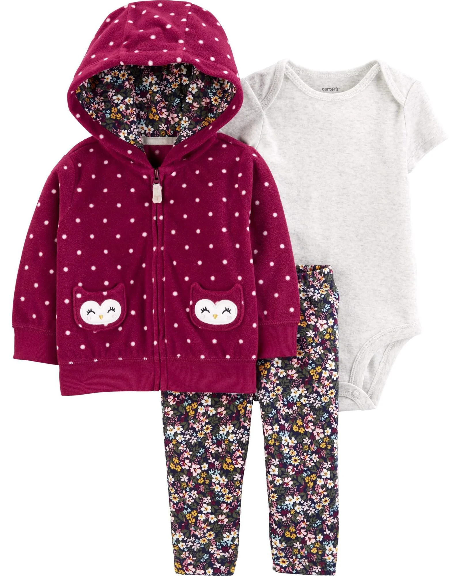 Carter's Set 3 piese Bufnita - hanorac, body si pantaloni foto