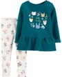 Carter's Set 2 piese Flori - pantaloni si bluza foto
