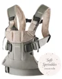 Marsupiu anatomic BabyBjorn One Classic grey/Pink Sprinkles cu pozitii multiple de purtare, bumbac