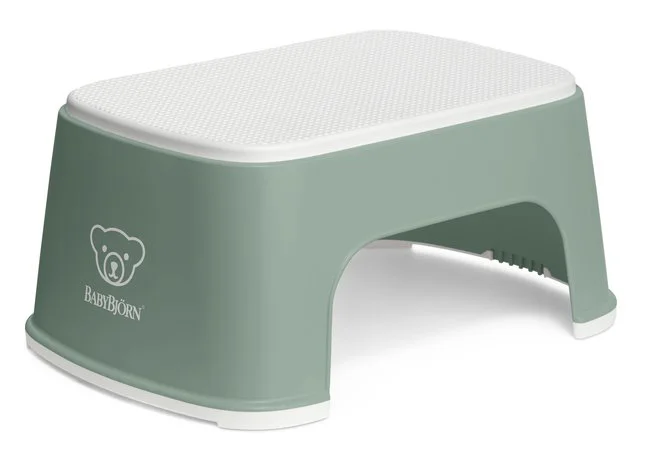 Стульчик-подставка BabyBjorn Step Stool Deep Green/White