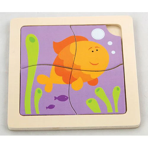 image for Puzzle din lemn Viga Toys Peste, 4 piese foto