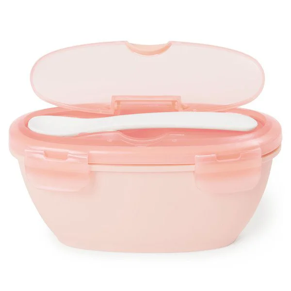 Set de calatorie pentru hranire (bol + lingurita) Skip Hop Soft Coral foto