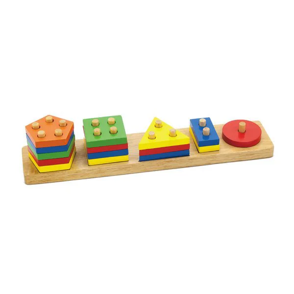 Jucarie educativa din lemn Viga Toys Geometric Block Sorter foto